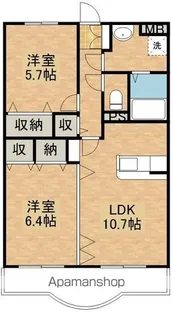 プリムヴェールD棟【3階】の間取り